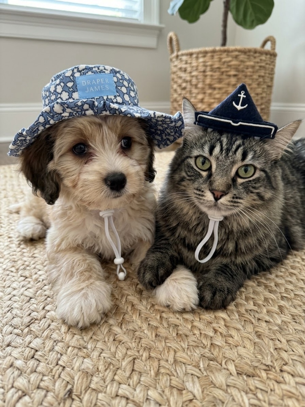 Draper James Dog or Cat Hats, Sailor Hat AND Blue Ruffle Brim Floral Hat